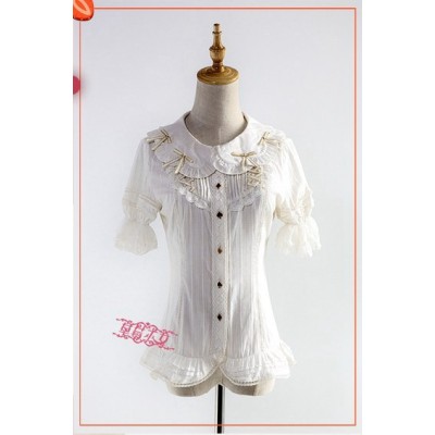 Strawberry Witch Alice Check Clock Blouse